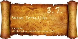 Bakos Tertullia névjegykártya